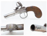 EUROPEAN Style Antique BOXLOCK British FLINTLOCK .48 Caliber POCKET PistolSMALL Early 1800s Self Defense Pistol - 1 of 16