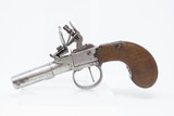 EUROPEAN Style Antique BOXLOCK British FLINTLOCK .48 Caliber POCKET PistolSMALL Early 1800s Self Defense Pistol - 2 of 16