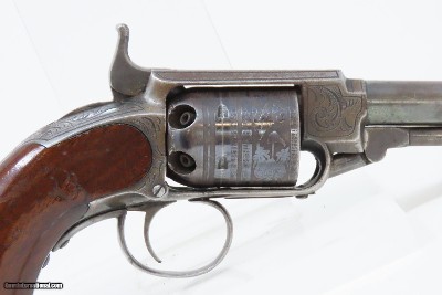 VERY RARE Engraved Antique JAMES WARNER .28 Cal. Percussion Pocket Revolver 1860s Pocket Pistol; 1 of less than 1,000 Made - Image 16 of 17