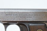 Post-WW I Deutsche Werke ORTGIES 6.35x16mm Hammerless SEMI-AUTO Pistol C&R
Type Pistol Given to EVA BRAUN by the Führer - 6 of 19