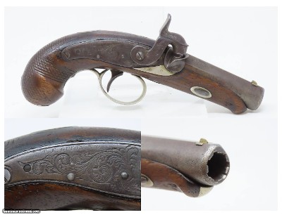 NEW ORLEANS Thomas Guion Antique WURFFLEIN Phil Deringer Pistol .45 Caliber Marked “T.F. GUION, N.O.” Civil War era Southern Gun