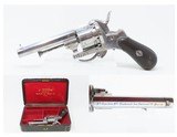 PARIS Retailer CASED EUGENE LEFAUCHEUX PINFIRE Revolver Antique French 7.65 FERDINAND CLAUDIN Folding Trigger DOUBLE ACTION