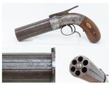 SCARCE Antique STOCKING & Co. .31 Cal. Percussion PEPPERBOX Pocket Pistol
ENGRAVED Pre-CIVIL WAR Era 6-Shot Pepperbox - 1 of 20