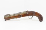 SPRING-BAYONET Flintlock COACH Pistol by GOODWIN & Co. ENGRAVED Antique .70 BRASS BARREL British PERCUSSION Pistol - 14 of 17