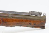 SPRING-BAYONET Flintlock COACH Pistol by GOODWIN & Co. ENGRAVED Antique .70 BRASS BARREL British PERCUSSION Pistol - 5 of 17