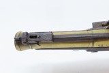 BRITISH Antique Brass Barrel FLINTLOCK .80 Caliber Pistol with SNAP BAYONET WESTON Maker with FLARED BARREL to .80 at MUZZLE - 9 of 17