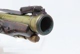 BRITISH Antique Brass Barrel FLINTLOCK .80 Caliber Pistol with SNAP BAYONET WESTON Maker with FLARED BARREL to .80 at MUZZLE - 6 of 17