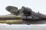 BRITISH Antique Brass Barrel FLINTLOCK .80 Caliber Pistol with SNAP BAYONET WESTON Maker with FLARED BARREL to .80 at MUZZLE - 8 of 17