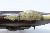 BRITISH Antique Brass Barrel FLINTLOCK .80 Caliber Pistol with SNAP BAYONET WESTON Maker with FLARED BARREL to .80 at MUZZLE - 12 of 17