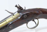 BRITISH Antique Brass Barrel FLINTLOCK .80 Caliber Pistol with SNAP BAYONET WESTON Maker with FLARED BARREL to .80 at MUZZLE - 16 of 17