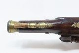 BRITISH Antique Brass Barrel FLINTLOCK .80 Caliber Pistol with SNAP BAYONET WESTON Maker with FLARED BARREL to .80 at MUZZLE - 13 of 17
