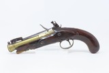 BRITISH Antique Brass Barrel FLINTLOCK .80 Caliber Pistol with SNAP BAYONET WESTON Maker with FLARED BARREL to .80 at MUZZLE - 14 of 17