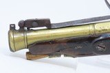 BRITISH Antique Brass Barrel FLINTLOCK .80 Caliber Pistol with SNAP BAYONET WESTON Maker with FLARED BARREL to .80 at MUZZLE - 17 of 17