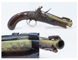 BRITISH Antique Brass Barrel FLINTLOCK .80 Caliber Pistol with SNAP BAYONET WESTON Maker with FLARED BARREL to .80 at MUZZLE - 1 of 17