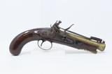 BRITISH Antique Brass Barrel FLINTLOCK .80 Caliber Pistol with SNAP BAYONET WESTON Maker with FLARED BARREL to .80 at MUZZLE - 2 of 17