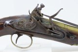 BRITISH Antique Brass Barrel FLINTLOCK .80 Caliber Pistol with SNAP BAYONET WESTON Maker with FLARED BARREL to .80 at MUZZLE - 4 of 17