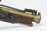 BRITISH Antique Brass Barrel FLINTLOCK .80 Caliber Pistol with SNAP BAYONET WESTON Maker with FLARED BARREL to .80 at MUZZLE - 5 of 17