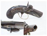 Engraved “PEANUT SIZED” Antique HENRY DERINGER .42 Percussion POCKET Pistol CALIFORNIA GOLD RUSH & RIVERBOAT GAMBLER Pistol - 1 of 17