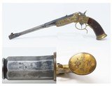 c1900 mfr GOLD, ENGRAVED Single Shot GERMAN PARLOR TARGET Pistol BUG Proofs 4mm Flobert/Rimfire for Use Indoors! - 1 of 18