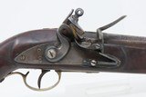 ENGRAVED Early 1800s EUROPEAN Antique FLINTLOCK .40 Caliber Pistol With INLAID Relined OTTOMAN BARREL - 4 of 16