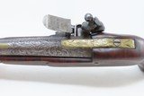 ENGRAVED Early 1800s EUROPEAN Antique FLINTLOCK .40 Caliber Pistol With INLAID Relined OTTOMAN BARREL - 8 of 16