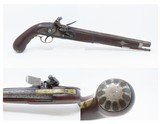 ENGRAVED Early 1800s EUROPEAN Antique FLINTLOCK .40 Caliber Pistol With INLAID Relined OTTOMAN BARREL - 1 of 16