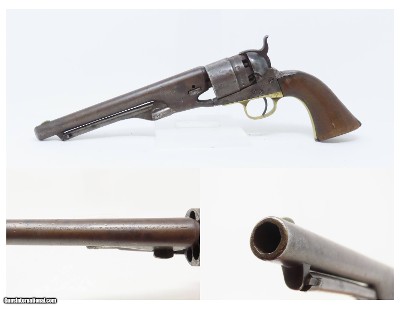 Antique Mid-CIVIL WAR COLT U.S. Model 1860 ARMY .44 Cal Percussion REVOLVER 1862 Mfr. Primary Union Army Sidearm
