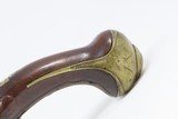 18th Century GERMANIC FLINTLOCK Belt Pistol 65 Caliber Antique Carved Stock GROTESQUE MASK POMMEL, BRASS HARDWARE - 14 of 16