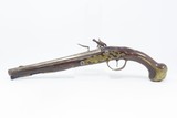 18th Century GERMANIC FLINTLOCK Belt Pistol 65 Caliber Antique Carved Stock GROTESQUE MASK POMMEL, BRASS HARDWARE - 13 of 16