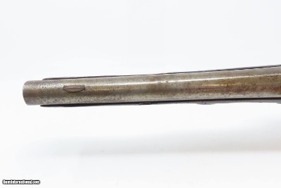 18th Century GERMANIC FLINTLOCK Belt Pistol 65 Caliber Antique Carved Stock GROTESQUE MASK POMMEL, BRASS HARDWARE - Image 9 of 16