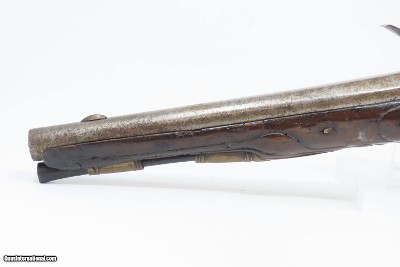 18th Century GERMANIC FLINTLOCK Belt Pistol 65 Caliber Antique Carved Stock GROTESQUE MASK POMMEL, BRASS HARDWARE - Image 16 of 16