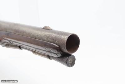 18th Century GERMANIC FLINTLOCK Belt Pistol 65 Caliber Antique Carved Stock GROTESQUE MASK POMMEL, BRASS HARDWARE - Image 6 of 16