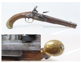 Antique Flintlock CAVALRY PISTOL Large Bore .64 Caliber Holster Horse Belt
Marked with GERMAN “CROWN/V” Proofs at the Breech - 1 of 17