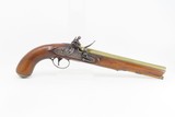 Antique SHARPE of LONDON Brass Barrel .55 Cal Flintlock INDIAN TRADE Pistol British with Birmingham Proofs & Lightly Engraved - 2 of 17