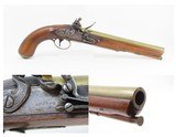 Antique SHARPE of LONDON Brass Barrel .55 Cal Flintlock INDIAN TRADE Pistol British with Birmingham Proofs & Lightly Engraved - 1 of 17