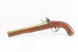 Antique SHARPE of LONDON Brass Barrel .55 Cal Flintlock INDIAN TRADE Pistol British with Birmingham Proofs & Lightly Engraved - 14 of 17