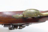 Antique SHARPE of LONDON Brass Barrel .55 Cal Flintlock INDIAN TRADE Pistol British with Birmingham Proofs & Lightly Engraved - 12 of 17