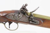 Antique SHARPE of LONDON Brass Barrel .55 Cal Flintlock INDIAN TRADE Pistol British with Birmingham Proofs & Lightly Engraved - 4 of 17