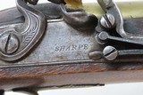 Antique SHARPE of LONDON Brass Barrel .55 Cal Flintlock INDIAN TRADE Pistol British with Birmingham Proofs & Lightly Engraved - 6 of 17