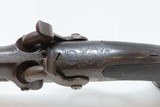 ENGRAVED Antique BECKWITH British SUPERPOSED O/U PERCUSSION Pistol .66 Cal. Mid-1800s DUAL HAMMER OVER/UNDER Pocket Pistol - 6 of 19