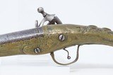 Balkan RAT-TAIL Flintlock MIQUELET .62 Caliber PISTOL Greece Bosnia Albania Circa 1750-1800 ENGRAVED All Metal Flintlock Pistol - 15 of 16