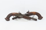 BRACE of FRENCH EMPIRE Style Antique Belt Pistols Made in Liege Circa 1850s Matching Martial Type Sidearms - 2 of 25