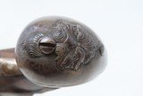SILVER, Masked LAZARO LAZARINO Antique ITALIAN .60 Caliber FLINTLOCK Pistol With a Carved Stock and Grotesque Pommel Cap - 10 of 17