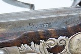 SILVER, Masked LAZARO LAZARINO Antique ITALIAN .60 Caliber FLINTLOCK Pistol With a Carved Stock and Grotesque Pommel Cap - 13 of 17