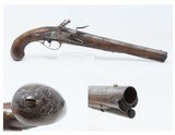 SILVER, Masked LAZARO LAZARINO Antique ITALIAN .60 Caliber FLINTLOCK Pistol With a Carved Stock and Grotesque Pommel Cap - 1 of 17