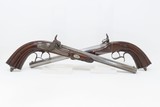 Antique CASED PAIR of ENGRAVED Belgian Percussion Pistols Fitted Case Engraved Locks & Hardware, Carved Stocks - 5 of 25