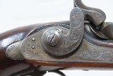 Antique CASED PAIR of ENGRAVED Belgian Percussion Pistols Fitted Case Engraved Locks & Hardware, Carved Stocks - 11 of 25