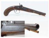 ENGRAVED Antique British SAMUEL & C. SMITH .50 Caliber PERCUSSION Pistol
LONDON MARKED with PLATINUM BANDS at the Breech