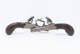 PAIR of Antique European BOXLOCK Single Shot FLINTLOCK POCKET/MUFF Pistols
Early 1800s FOLDING TRIGGER Self Defense Pistols - 2 of 25