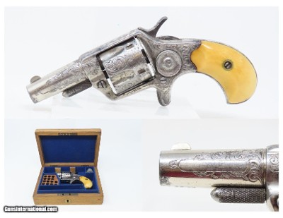 CASED & ENGRAVED Antique COLT NEW LINE .41 Caliber Rimfire POCKET Revolver
Originally Advertised as the “BIG COLT” w/IVORY GRIP
